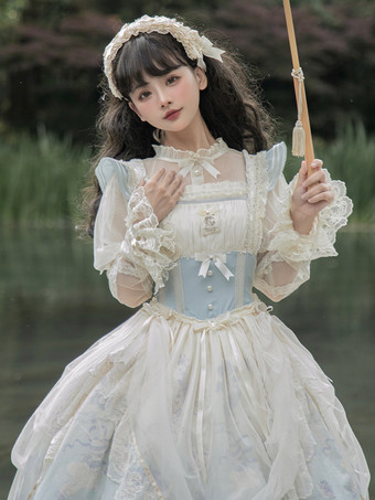 スイートロリータドレス ポリエステル ノースリーブ スイートジャンパー ロリータドレス