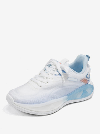 ライトスカイブルーレディース テニス ラウンドトゥ レースアップ スニーカー