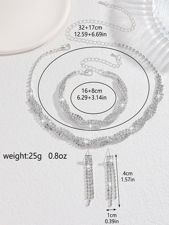 花嫁のウェディングジュエリーセット ゴージャスなキュービックジルコニアメタル