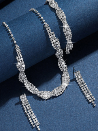 花嫁のウェディングジュエリーセット ゴージャスなキュービックジルコニアメタル