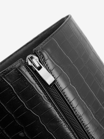 Stivali al ginocchio con motivo pietra nera Stivali al ginocchio con tacco a spillo e punta a punta