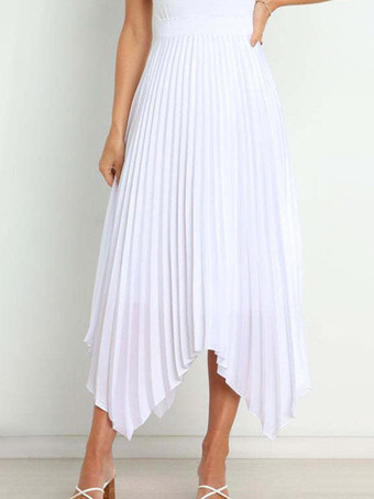 カジュアルスカート ヴィンテージ アコーディオン プリーツ ハンカチーフ ロングスカートワインレッド