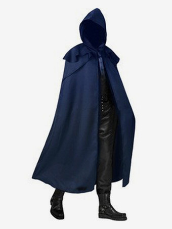 ブルー 赤いヴィンテージアクセサリー レトロポリエステル ポリエステル繊維 マント 男性用レトロコスチューム バーガンディ