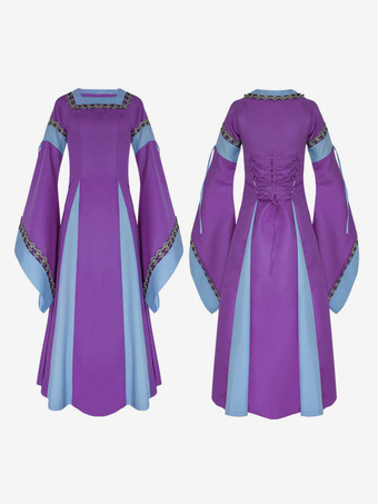 パープル パープルレトロコスチューム 女の子用マリーアントワネットコスチューム ポリエステルドレス ドレス レトロ仮面舞踏会ドレス バーガンディ