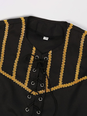 ブラック ヴィンテージ セット レトロ ポリエステル 半袖 男性用レトロコスチューム バーガンディ