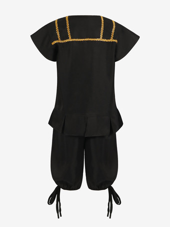 ブラック ヴィンテージ セット レトロ ポリエステル 半袖 男性用レトロコスチューム バーガンディ