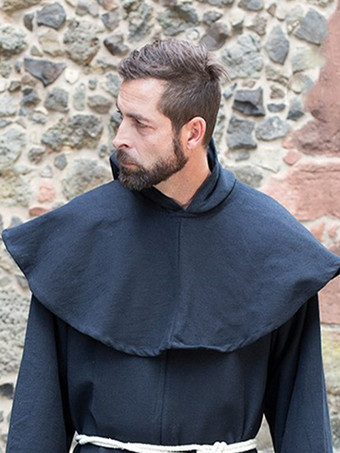 黒 ヴィンテージ レトロ 長袖 ポリエステル ポリエステル繊維 オーバーコート レトロ コスチューム 男性用