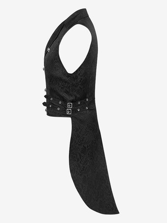 男性用ブラック ヴィンテージトップ レトロ ポリエステル ノースリーブ レトロコスチューム バーガンディ