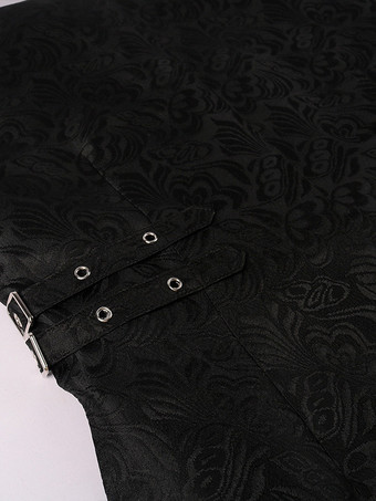 男性用ブラック ヴィンテージトップ レトロ ポリエステル ノースリーブ レトロコスチューム バーガンディ