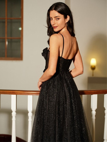 プロムドレス Aライン スウィートハートネック レース ノースリーブ スプリットフロント パーティードレス