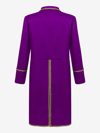 男性用レッド ヴィンテージトップ レトロ ポリエステル 長袖 レトロコスチューム バーガンディ