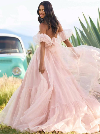 プロムドレス スウィートハートネック ボールガウン ノースリーブ プリーツ パーティードレス