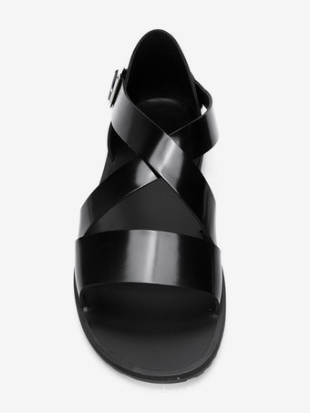 メンズサンダル 牛革 ラバーソール