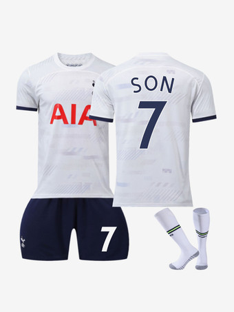 Tottenham Hotspur F.C. Trikot Nummer 7 His Man 3-teilig mit kurzen Ärmeln für Erwachsene und Kinder
