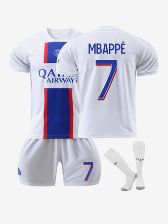 Maglia PSG Numero 7 Mbappé da uomo 3 pezzi maniche corte abbigliamento sportivo per adulti e bambini
