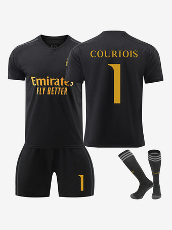 Maillot Real Madrid No. 1 COURTOIS Third 23/24 Homme Adulte Enfant 3 Pièces