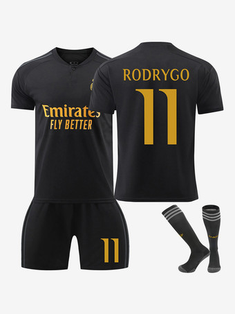 Maillot Real Madrid No. 11 RODRYGO Third 23/24 Homme Adulte Enfant 3 Pièces