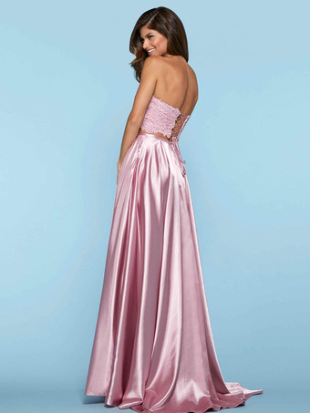 プロムドレス ホルター ツーピース ノースリーブ レース パーティードレス