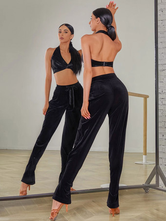 ラテンダンスコスチューム レッド レディーストップ セクシー ポリエステルトップ ダンスコスチューム