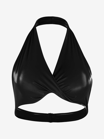 ブラック ラテンダンスコスチューム レッド レディーストップ セクシー ポリエステルトップ ダンスコスチューム