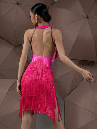 Latin Dance Costume Red Women's Dress Sexy Polyester Dress Dancing Wear