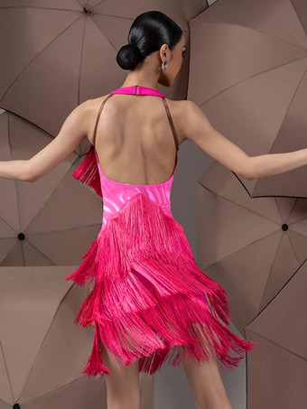 Latin Dance Costume Red Women's Dress Sexy Polyester Dress Dancing Wear