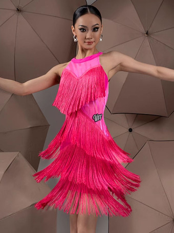 Latin Dance Costume Red Women's Dress Sexy Polyester Dress Dancing Wear