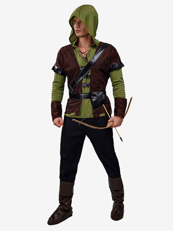 ブラウン クリスマス ハロウィン コスチューム コーヒーブラウン 大人用 ヴィンテージ パンツ アクセサリー ポリエステル プロムセット ホリデーコスチューム