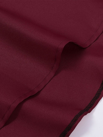 男性用レッド ヴィンテージ レトロ ポリエステル レトロコスチューム バーガンディ