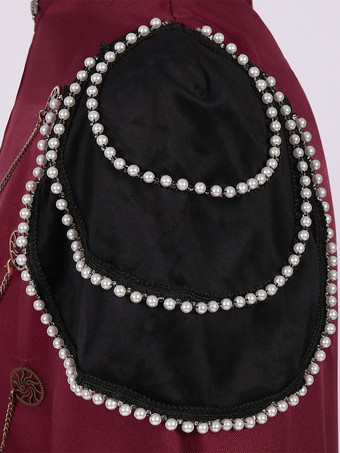 男性用レッド ヴィンテージ レトロ ポリエステル レトロコスチューム バーガンディ