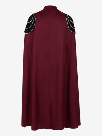 男性用レッド ヴィンテージ レトロ ポリエステル レトロコスチューム バーガンディ