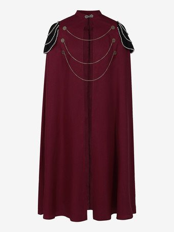 レッド 男性用レッド ヴィンテージ レトロ ポリエステル レトロコスチューム バーガンディ