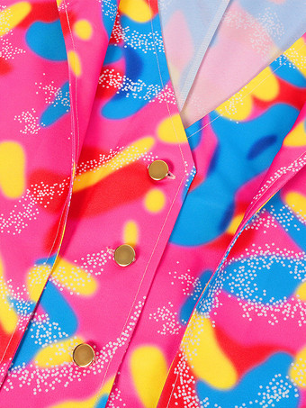 男性用レッド ヴィンテージ レトロ ポリエステル 長袖 レトロコスチューム