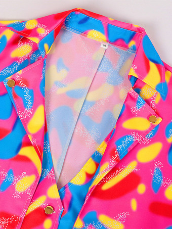 男性用レッド ヴィンテージ レトロ ポリエステル 長袖 レトロコスチューム