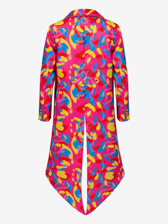 男性用レッド ヴィンテージ レトロ ポリエステル 長袖 レトロコスチューム