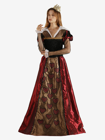 赤いレトロコスチューム レディース ポリエステルドレス ドレス レトロ マリーアントワネット コスチューム パーティー プロムドレス バーガンディ