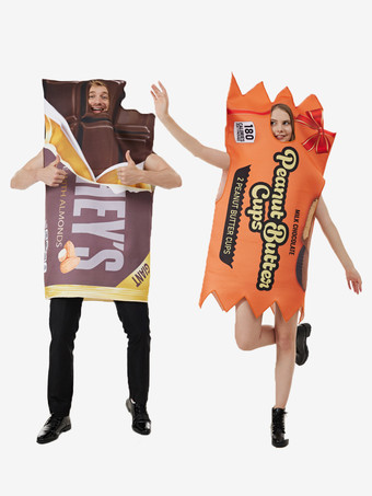 クリスマス ハロウィン コスチューム コーヒーブラウン ユニセックス 面白いジャンプスーツ ポリエステル ジャンプスーツ ホリデーコスチューム