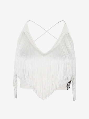 ホワイト ラテンダンスドレス ホワイト レディース ドレス セクシー ポリエステル トップ スカート ダンスウェア