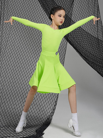 ラテンダンスドレス グリーン 女の子用 ポリエステルドレス セクシーなラテンダンサー ダンスコスチューム