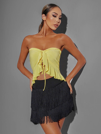 ラテンダンスコスチューム ピンク 女の子用ポリエステルスカート セクシーなラテンダンサーダンスウェア