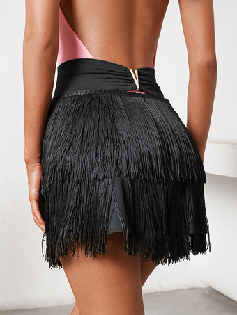 ラテンダンスコスチューム ピンク 女の子用ポリエステルスカート セクシーなラテンダンサーダンスウェア