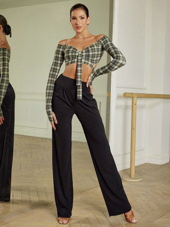 ラテンダンスドレス 黒人女性用 セクシーなポリエステルパンツ ダンスコスチューム