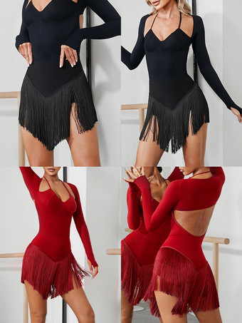 ラテンダンスコスチューム ブラック レディース ポリエステルスカート セクシー ラテンダンサー ダンスウェア