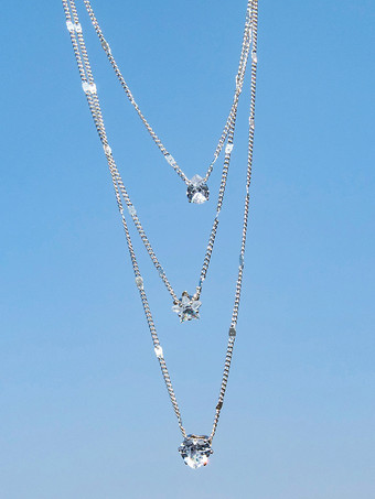 ネックレス ウォータードロップ ハート スター スタイリッシュネックレス