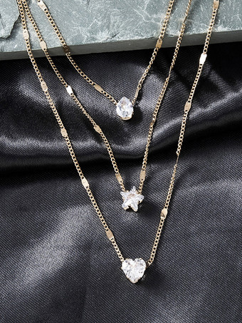 ネックレス ウォータードロップ ハート スター スタイリッシュネックレス