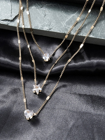 ネックレス ウォータードロップ ハート スター スタイリッシュネックレス