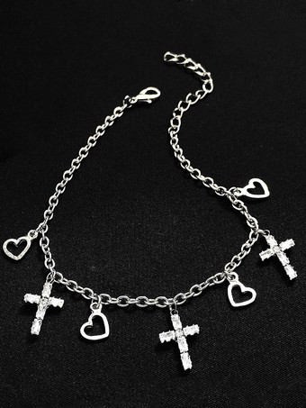 アンクレット ハート クロス レトロ シック ビーチ サマー アンクル ビースレット