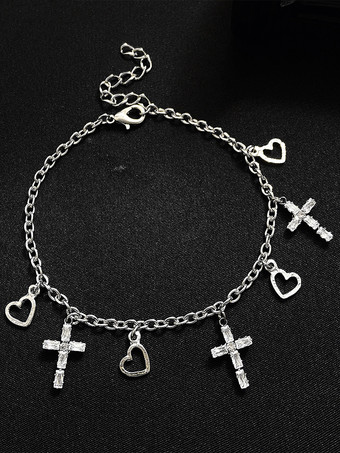 アンクレット ハート クロス レトロ シック ビーチ サマー アンクル ビースレット