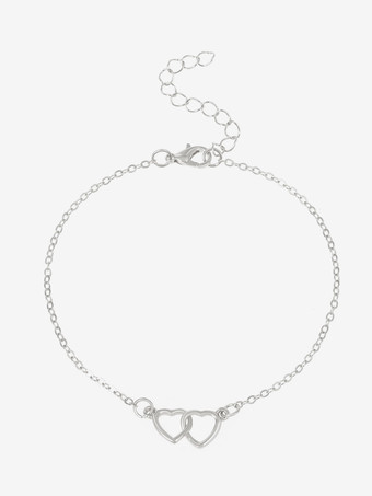 シルバー アンクレット ハート 透かし彫り ビーチ サマー アンクル ブレスレット