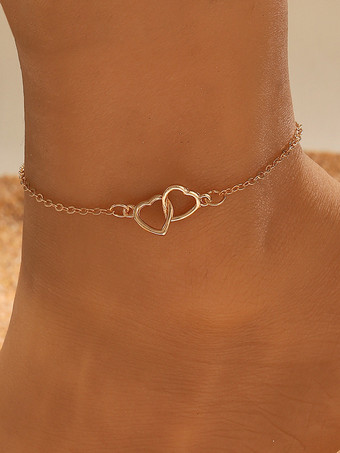 ゴールド アンクレット ハート 透かし彫り ビーチ サマー アンクル ブレスレット